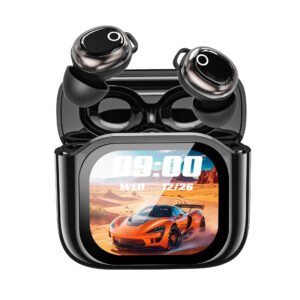 AI Translation Wireless Earbuds with Smart Color Screen | Bluetooth 6.0 JM28 Private Mold | Sleep Noise Canceling Sports Headphones OEM