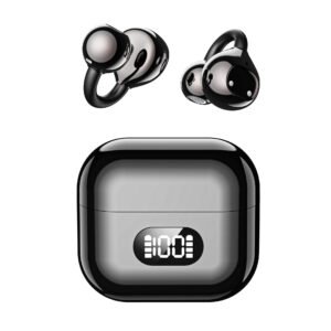 X62 Custom Mold Clip-on Bluetooth 6.0 Earbuds | AI Translation & Smart ANC | Digital Display Wireless Earphones | OEM Factory Supply